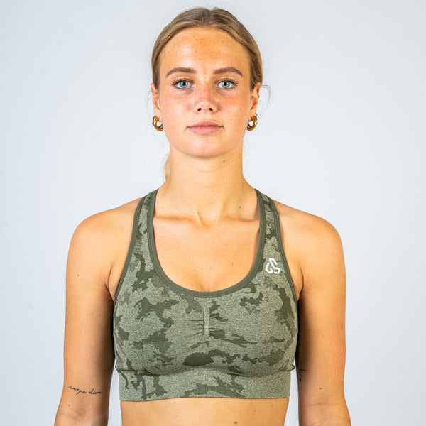 Khaki Green Camo Sports Bra